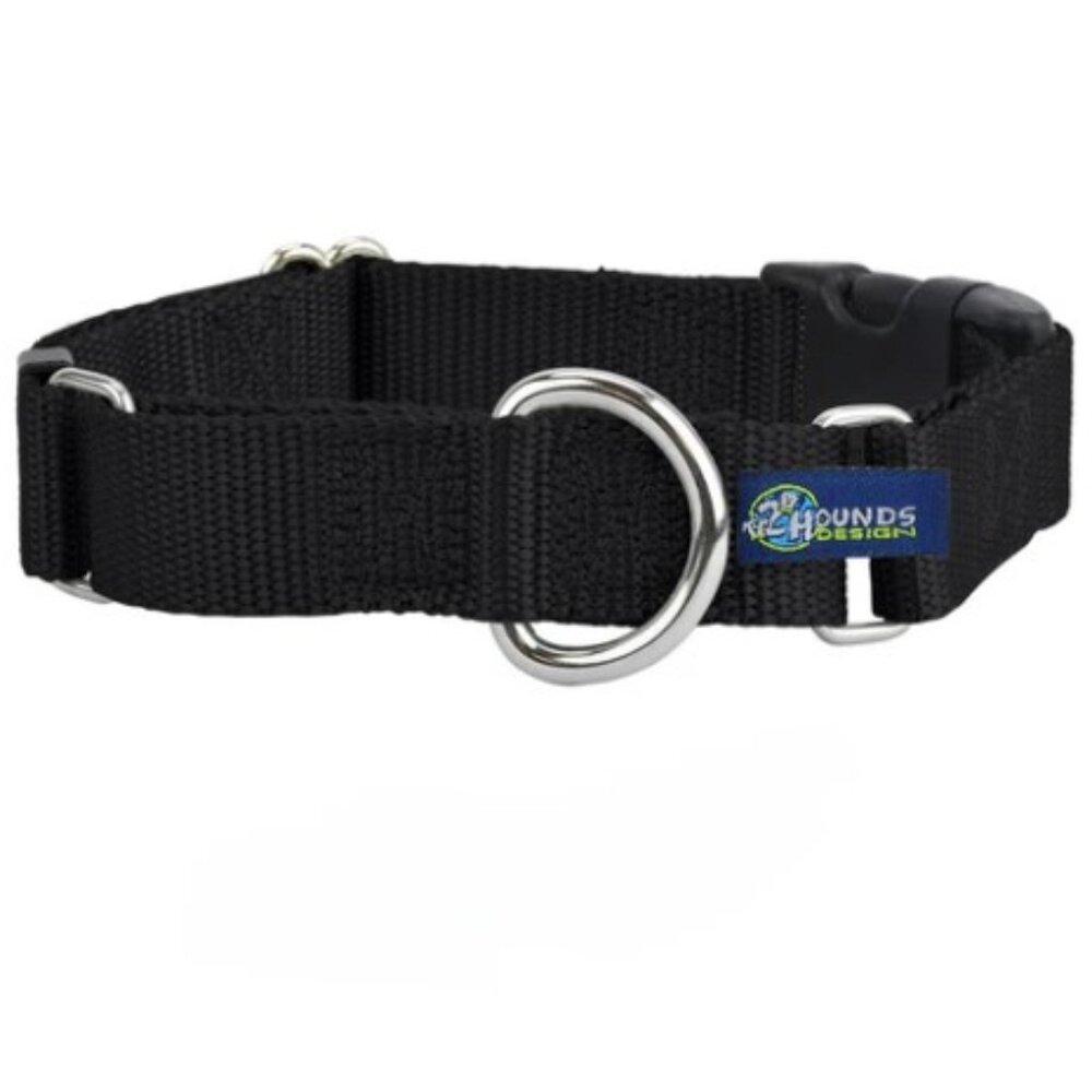 Dog Collars: NWT Durable Black Nylon, Large